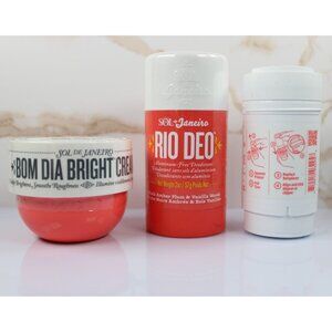 Sol De Janeiro 40 Bom Dia Bright Cream 75ml & Rio Deo Deodorant & Refill NEW